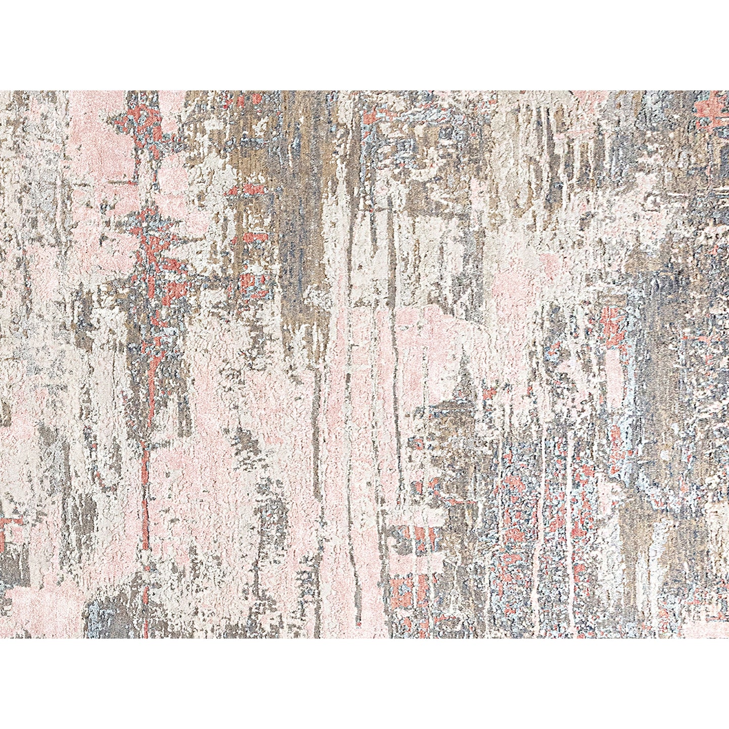 CANVAS ART W/ SILK J1041 GREY / PEACH