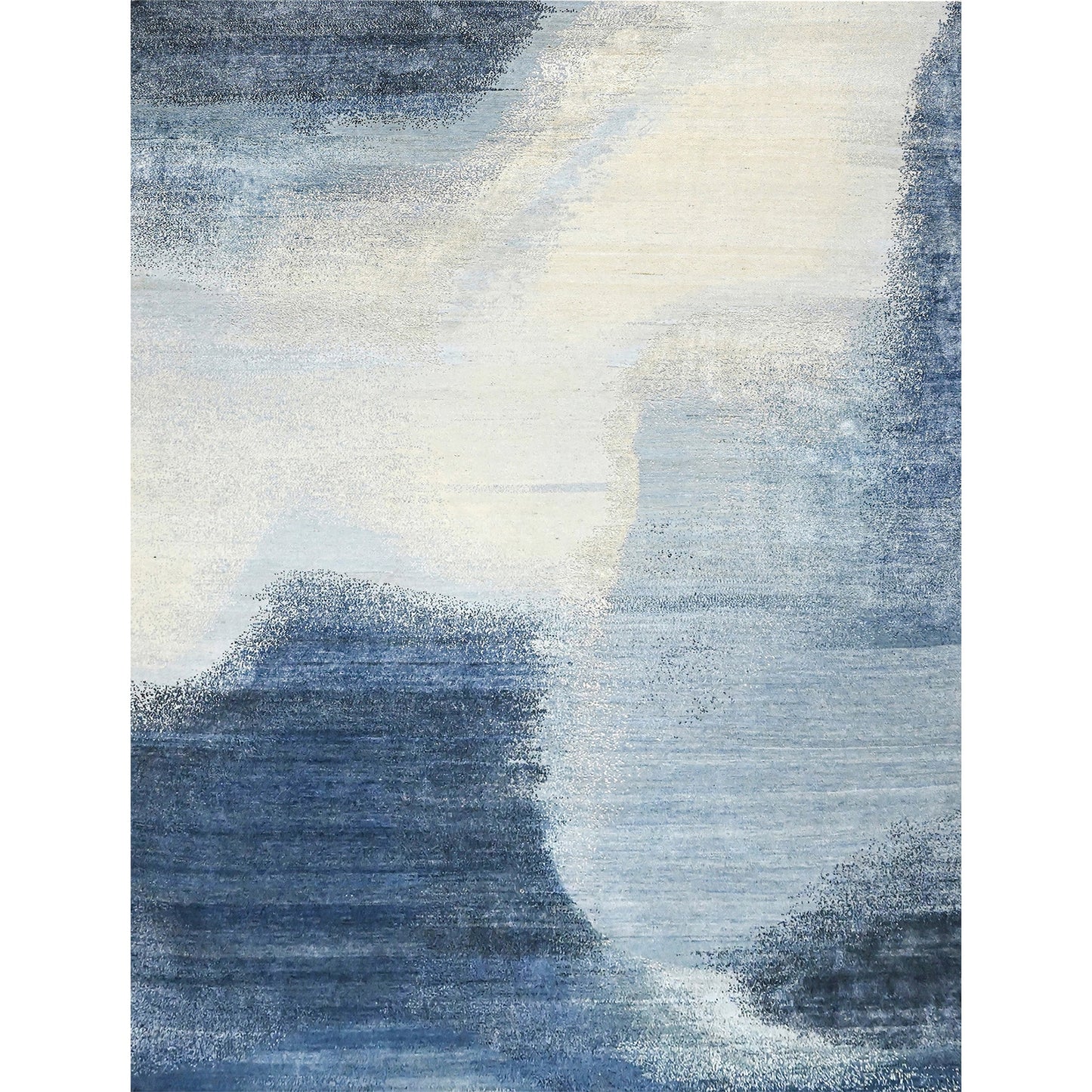 CANVAS ART W/ SILK J1051 SILVER / BLUE