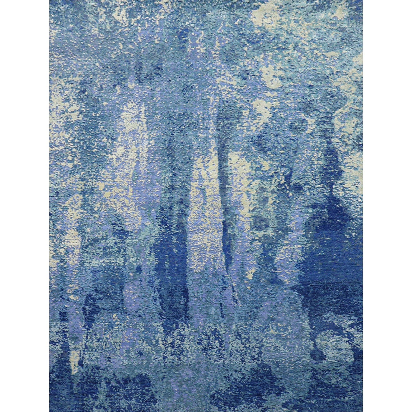 CANVAS ART W/ SILK J1053 BLUE / MULTI