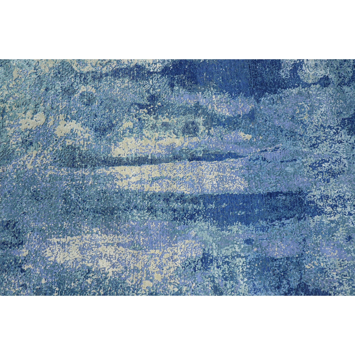 CANVAS ART W/ SILK J1053 BLUE / MULTI