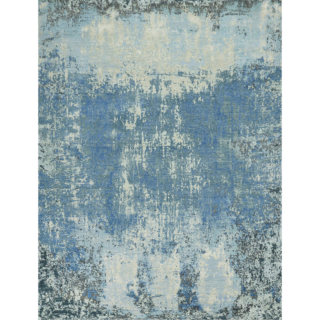 CANVAS ART W/ SILK J1055 BLUE / IVORY