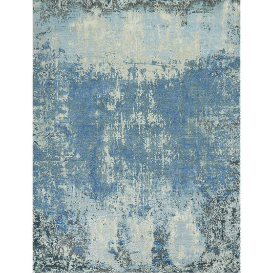 CANVAS ART W/ SILK J1055 BLUE / IVORY