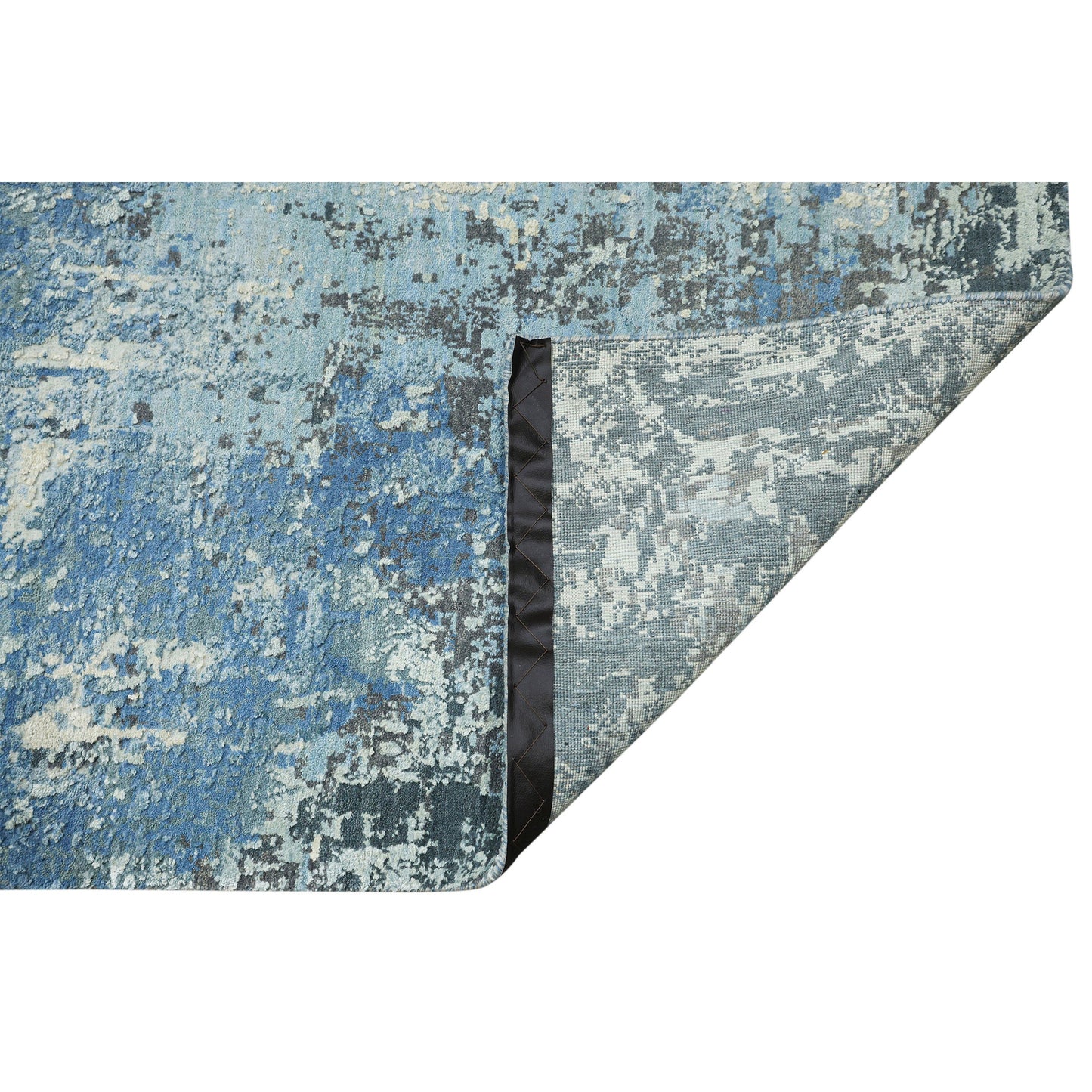 CANVAS ART W/ SILK J1055 BLUE / IVORY