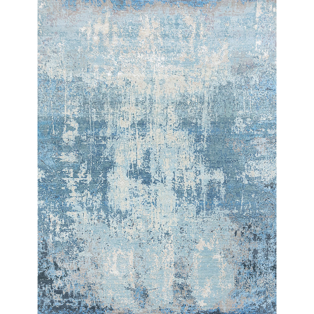 CANVAS ART W/ SILK J1055 BLUE / LIGHT BLUE