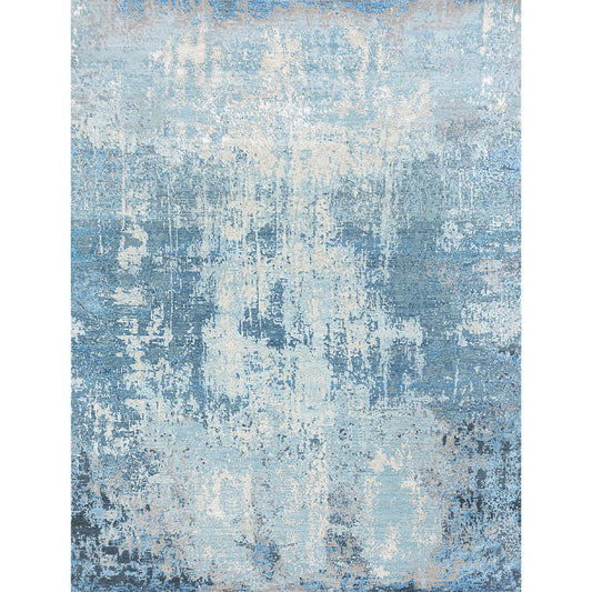 CANVAS ART W/ SILK J1055 BLUE / LIGHT BLUE