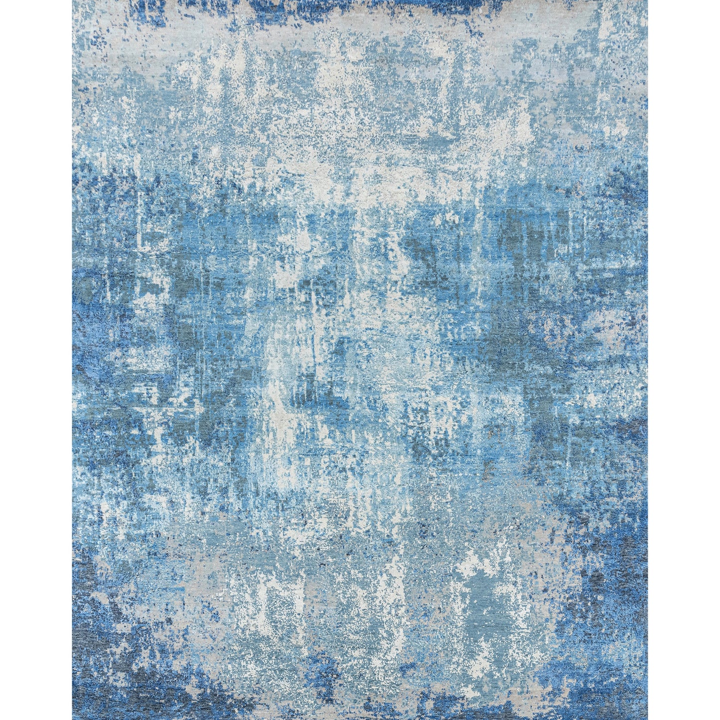 CANVAS ART W / SILK J1055 SILVER / BLUE