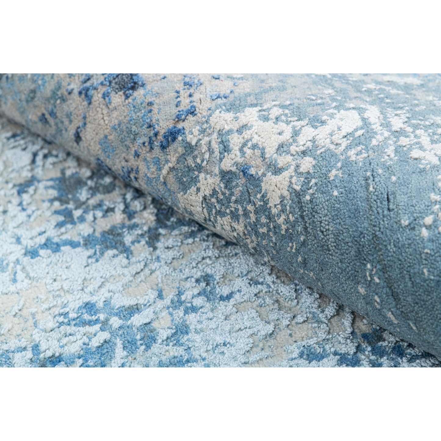 CANVAS ART W / SILK J1055 SILVER / BLUE