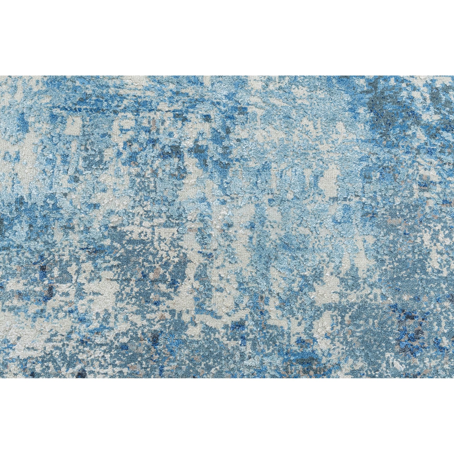 CANVAS ART W / SILK J1055 SILVER / BLUE