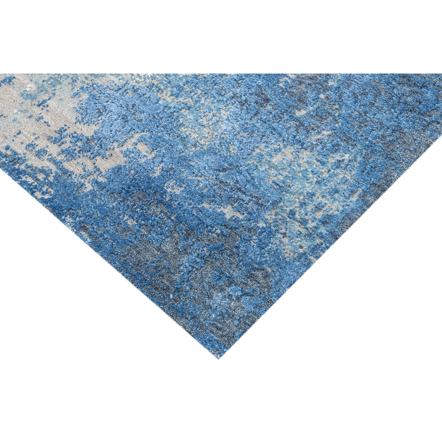 CANVAS ART W / SILK J1055 SILVER / BLUE