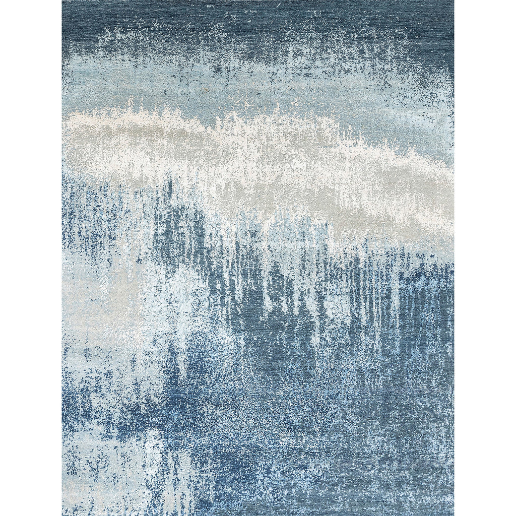 CANVAS ART W/ SILK J1056 SILVER / BLUE