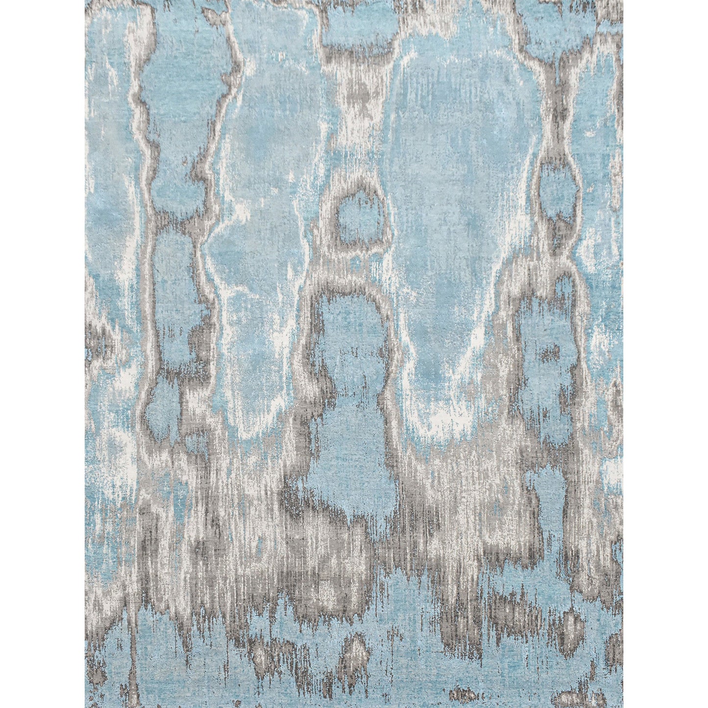 CANVAS ART W/ SILK J1057 GREY / LIGHT BLUE