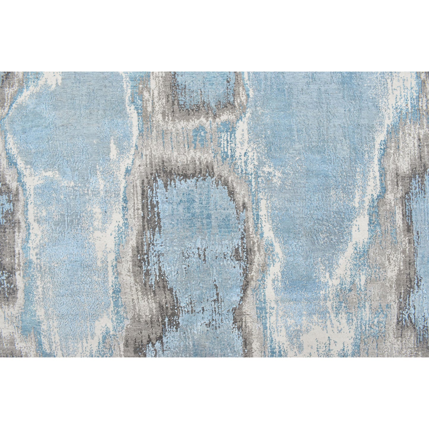 CANVAS ART W/ SILK J1057 GREY / LIGHT BLUE