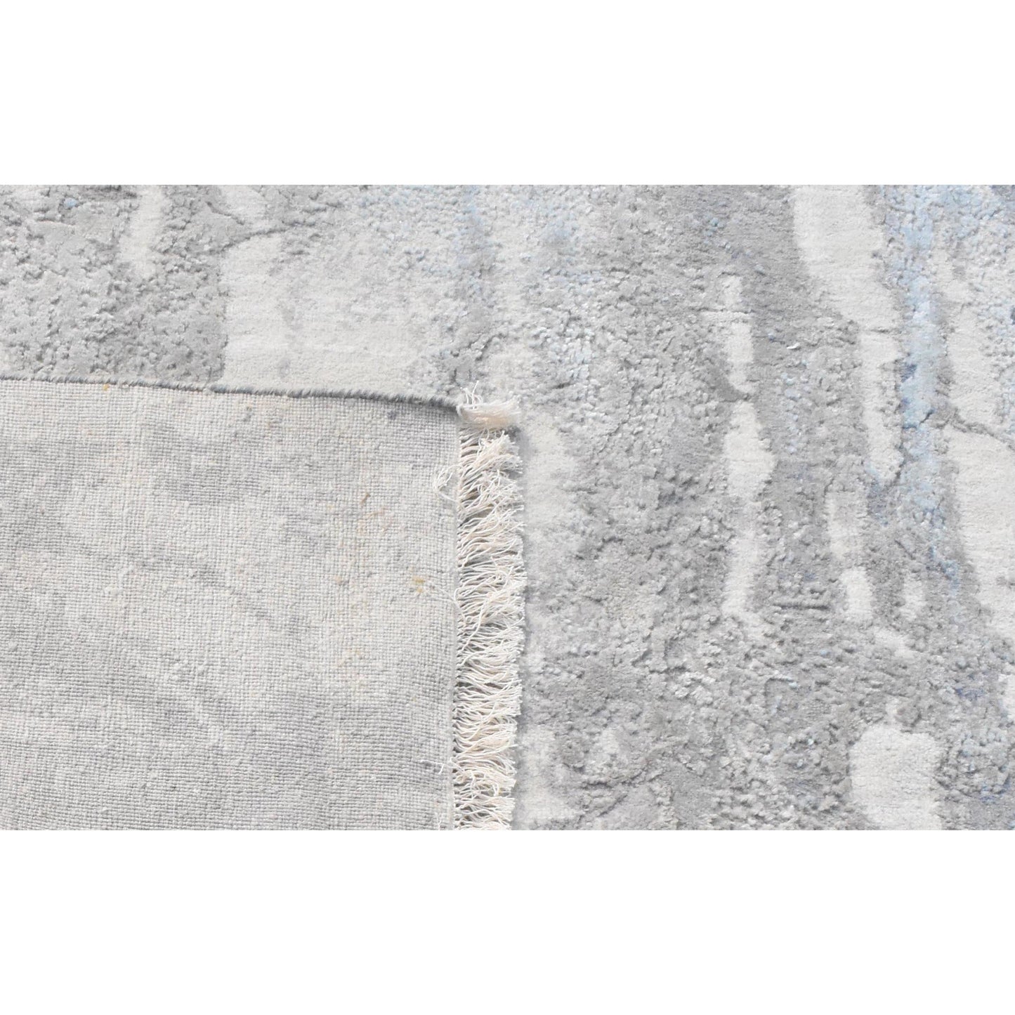 CANVAS ART W/ SILK J1058 SILVER / LIGHT BLUE