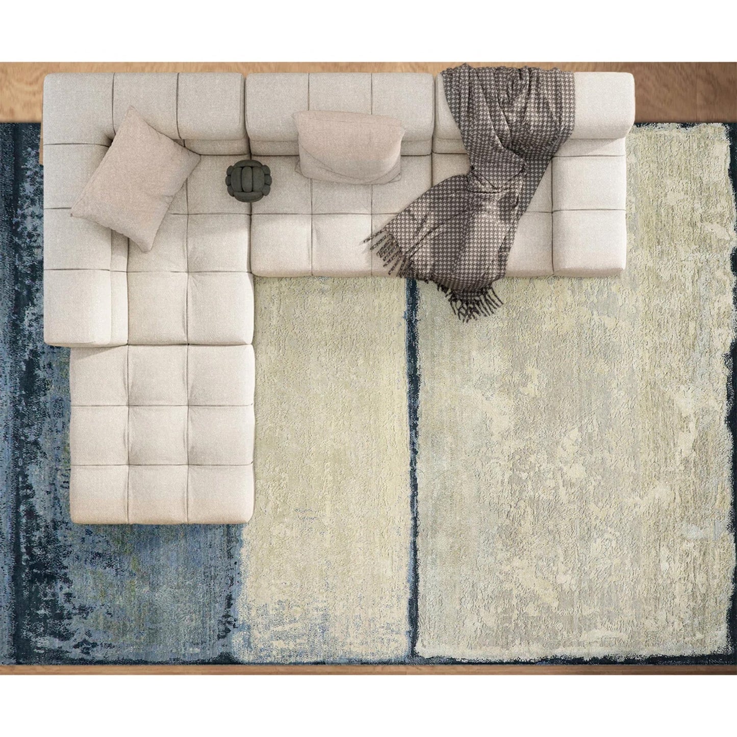 CANVAS ART W/ SILK J1060 BEIGE / GREY