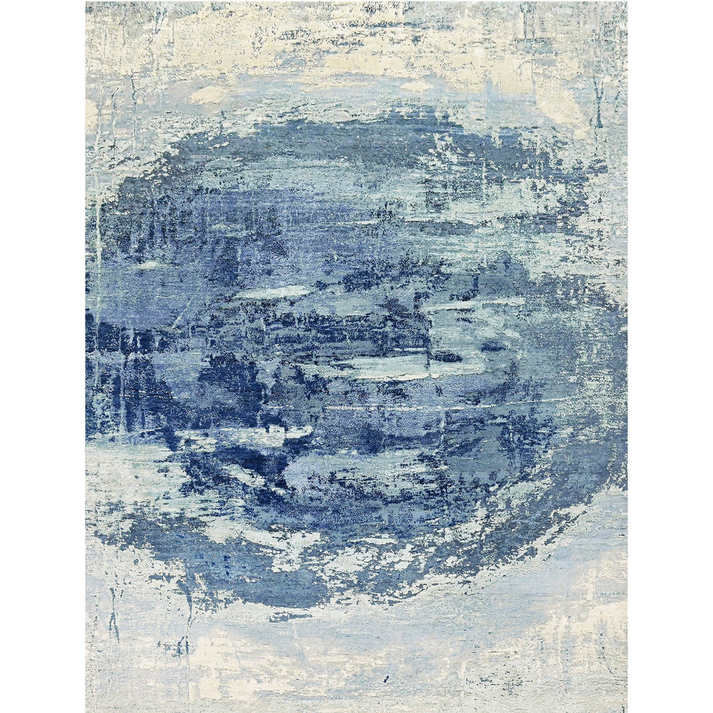 CANVAS ART W/ SILK J1062 IVORY / LIGHT BLUE