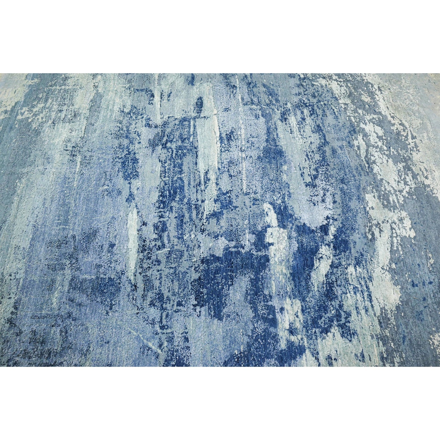 CANVAS ART W/ SILK J1062 IVORY / LIGHT BLUE