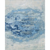 CANVAS ART W / SILK J1062 SILVER / LIGHT BLUE