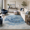 CANVAS ART W / SILK J1062 SILVER / LIGHT BLUE