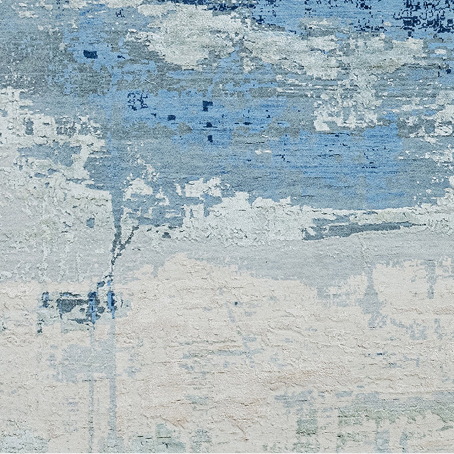 CANVAS ART W / SILK J1062 SILVER / LIGHT BLUE