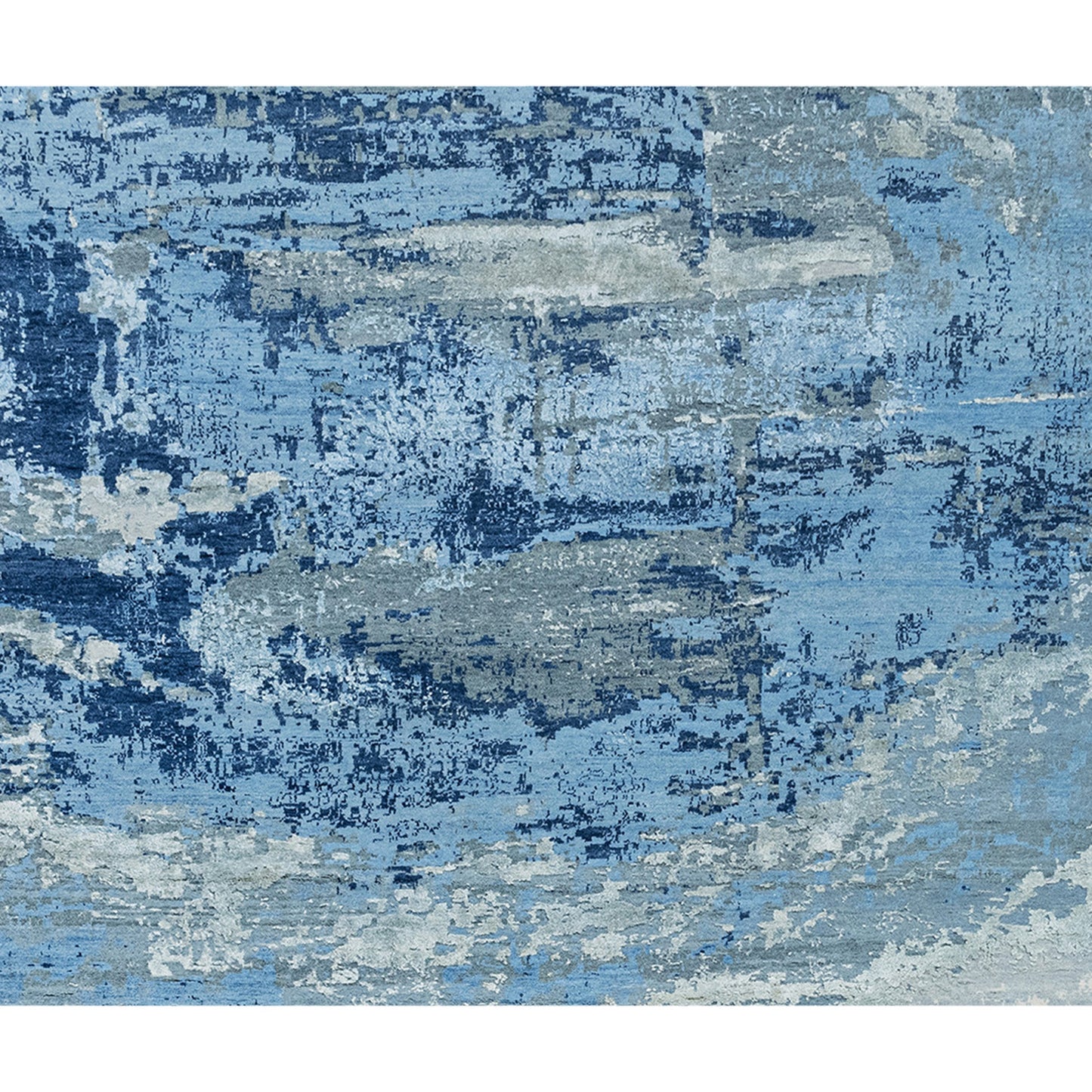 CANVAS ART W / SILK J1062 SILVER / LIGHT BLUE