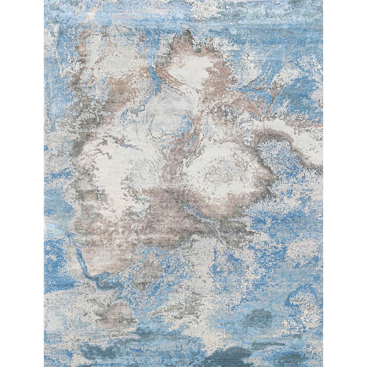 CANVAS ART W/ SILK J1063 BEIGE / BLUE