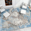 CANVAS ART W/ SILK J1063 BEIGE / BLUE