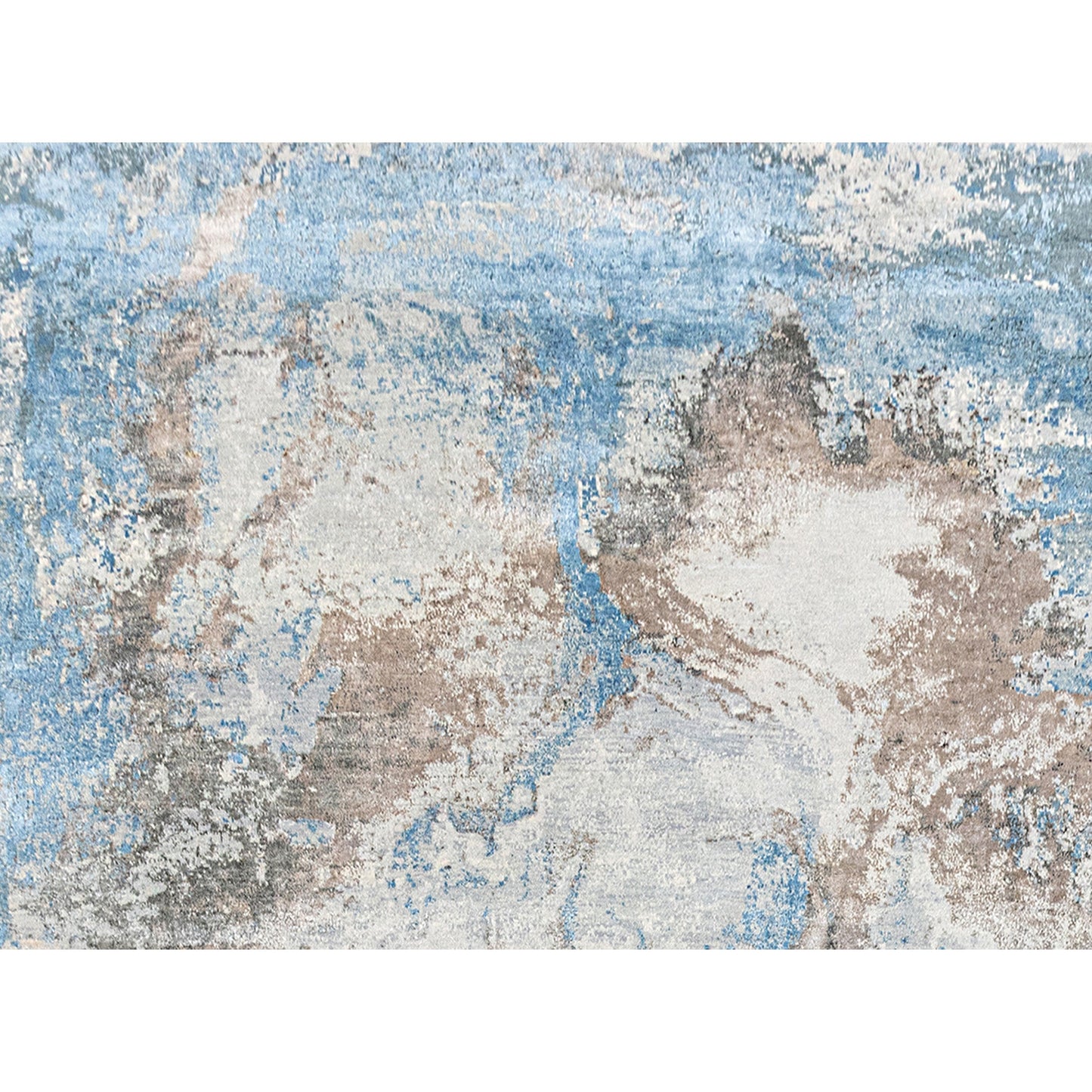 CANVAS ART W/ SILK J1063 BEIGE / BLUE