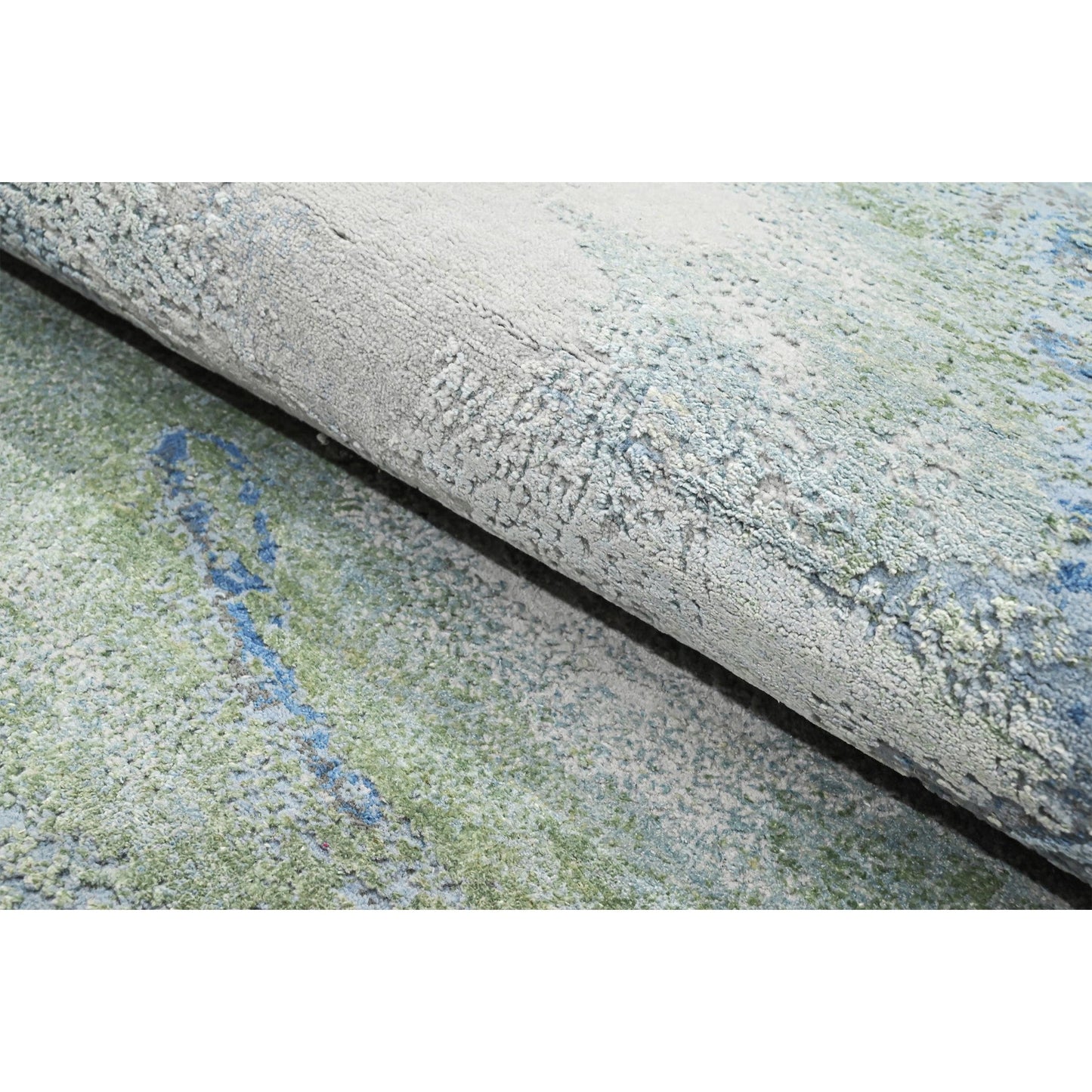 CANVAS ART W/ SILK J1063 BLUE / GREEN