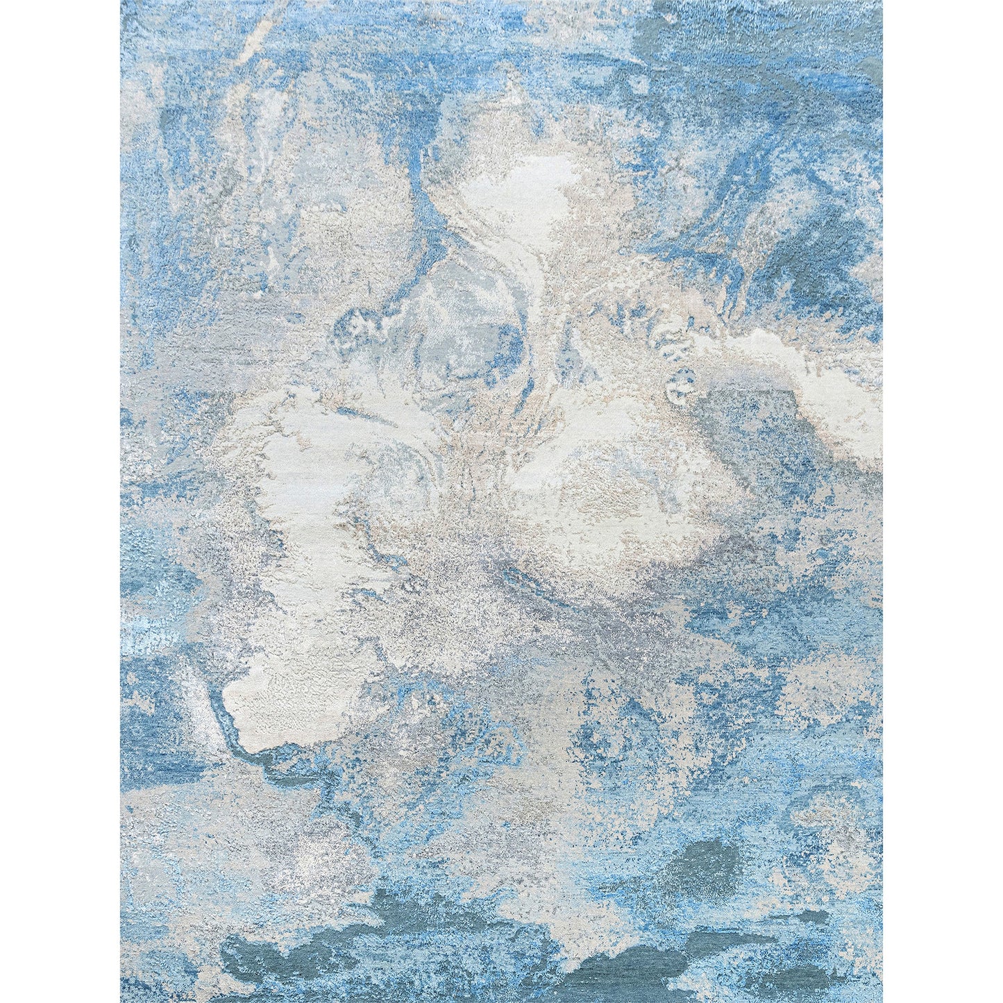 CANVAS ART W/ SILK J1063 BLUE / SILVER