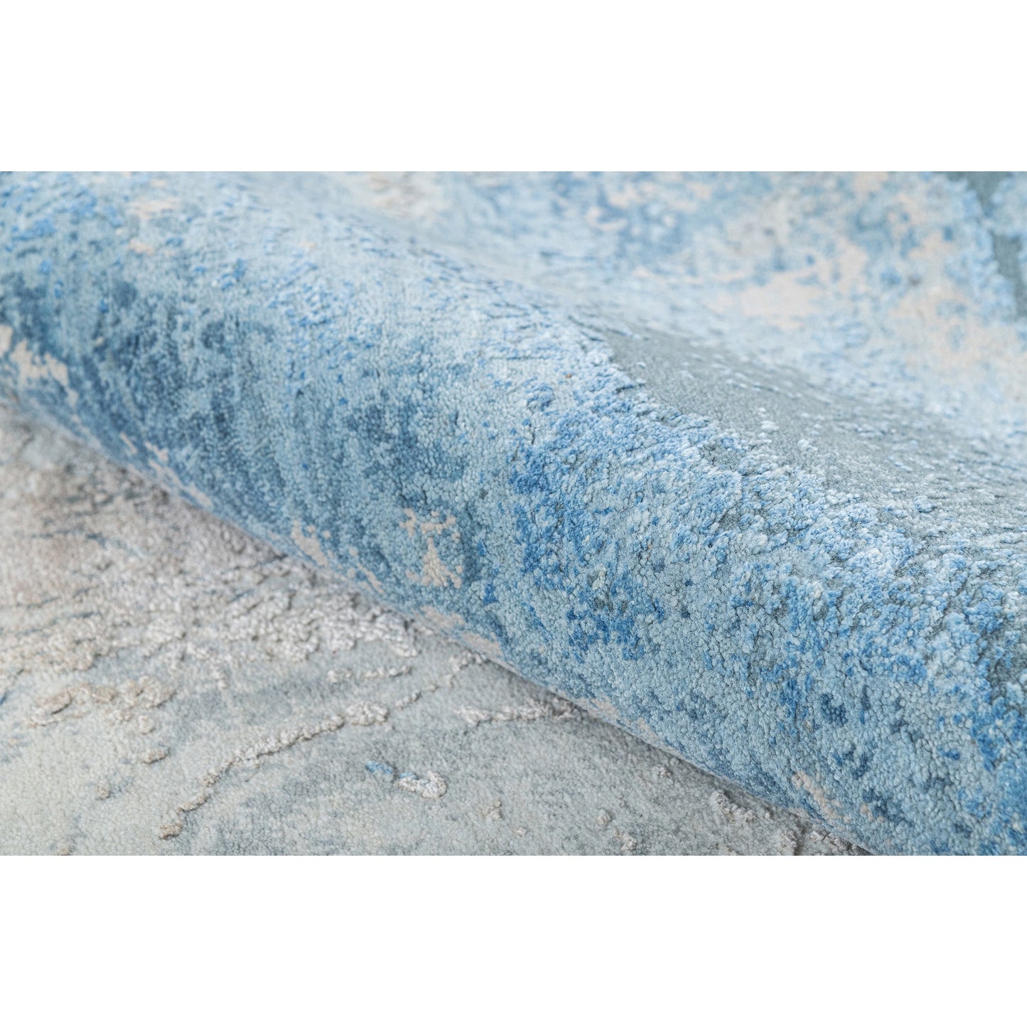 CANVAS ART W/ SILK J1063 BLUE / SILVER