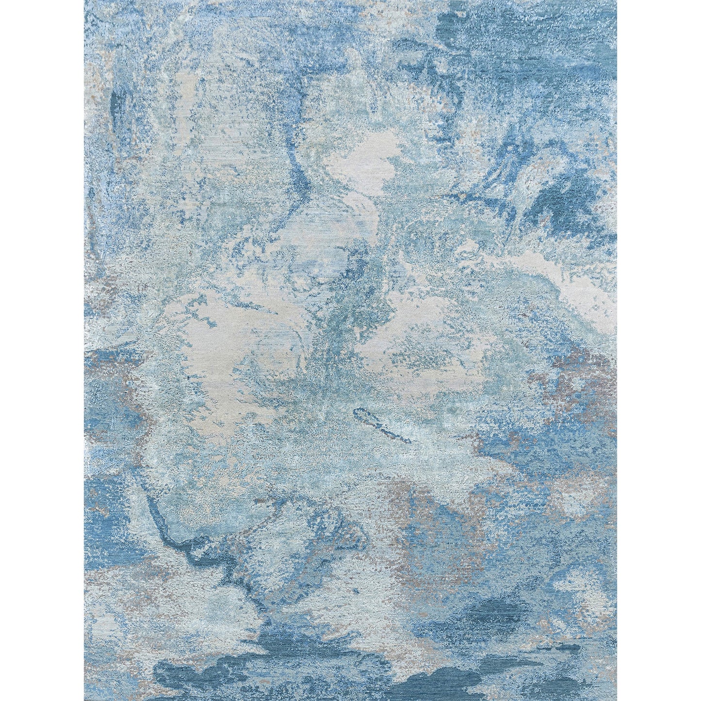 CANVAS ART W/ SILK J1063 SILVER / BLUE