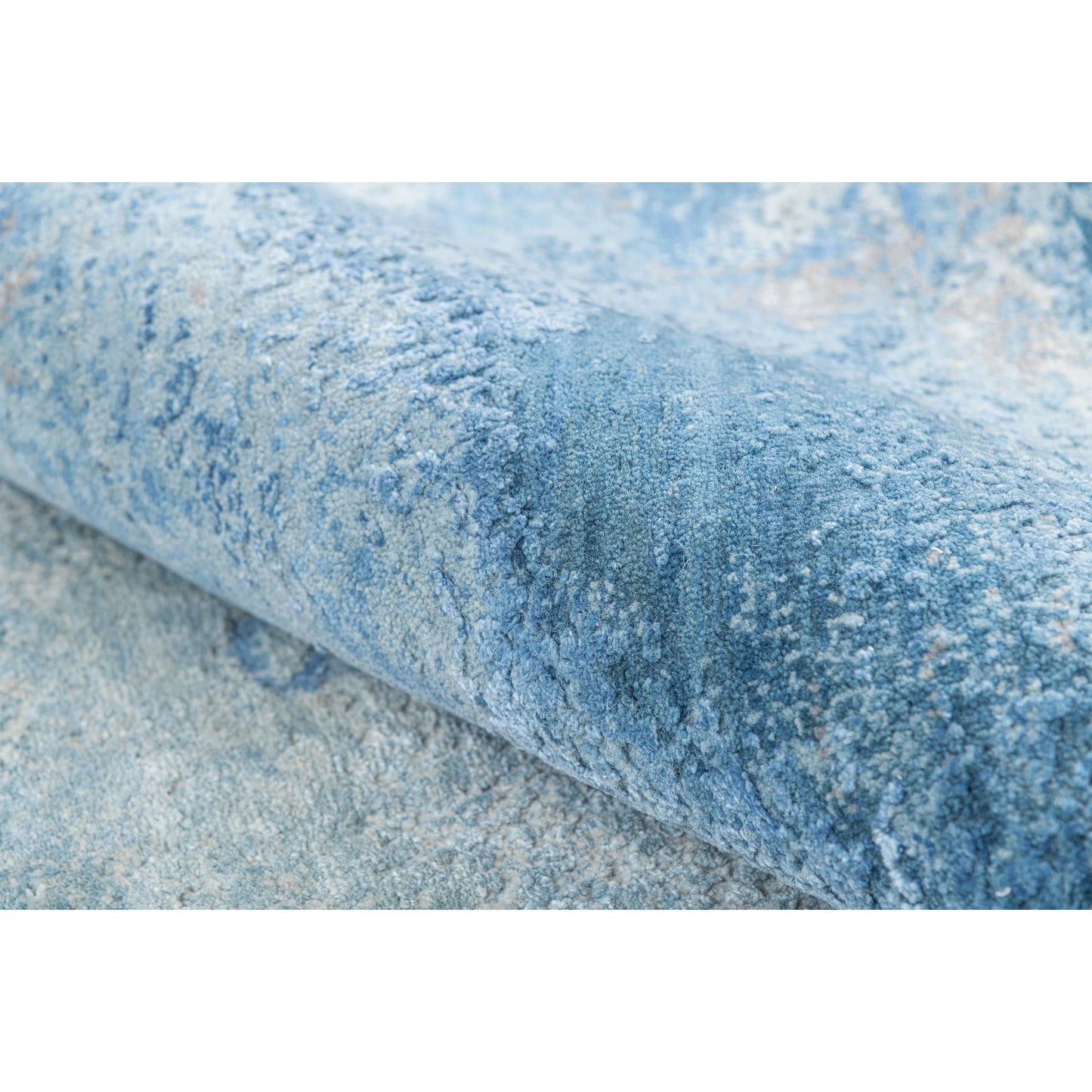 CANVAS ART W/ SILK J1063 SILVER / BLUE