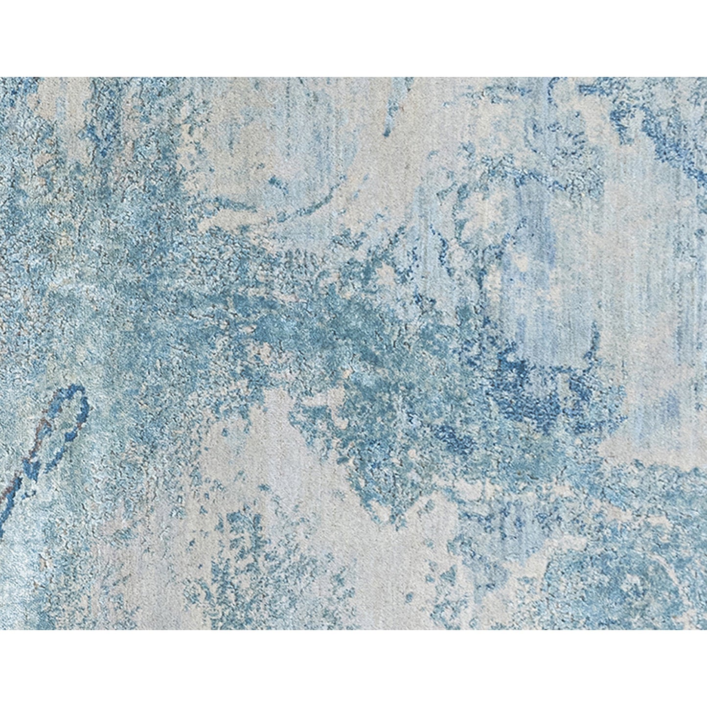 CANVAS ART W/ SILK J1063 SILVER / BLUE