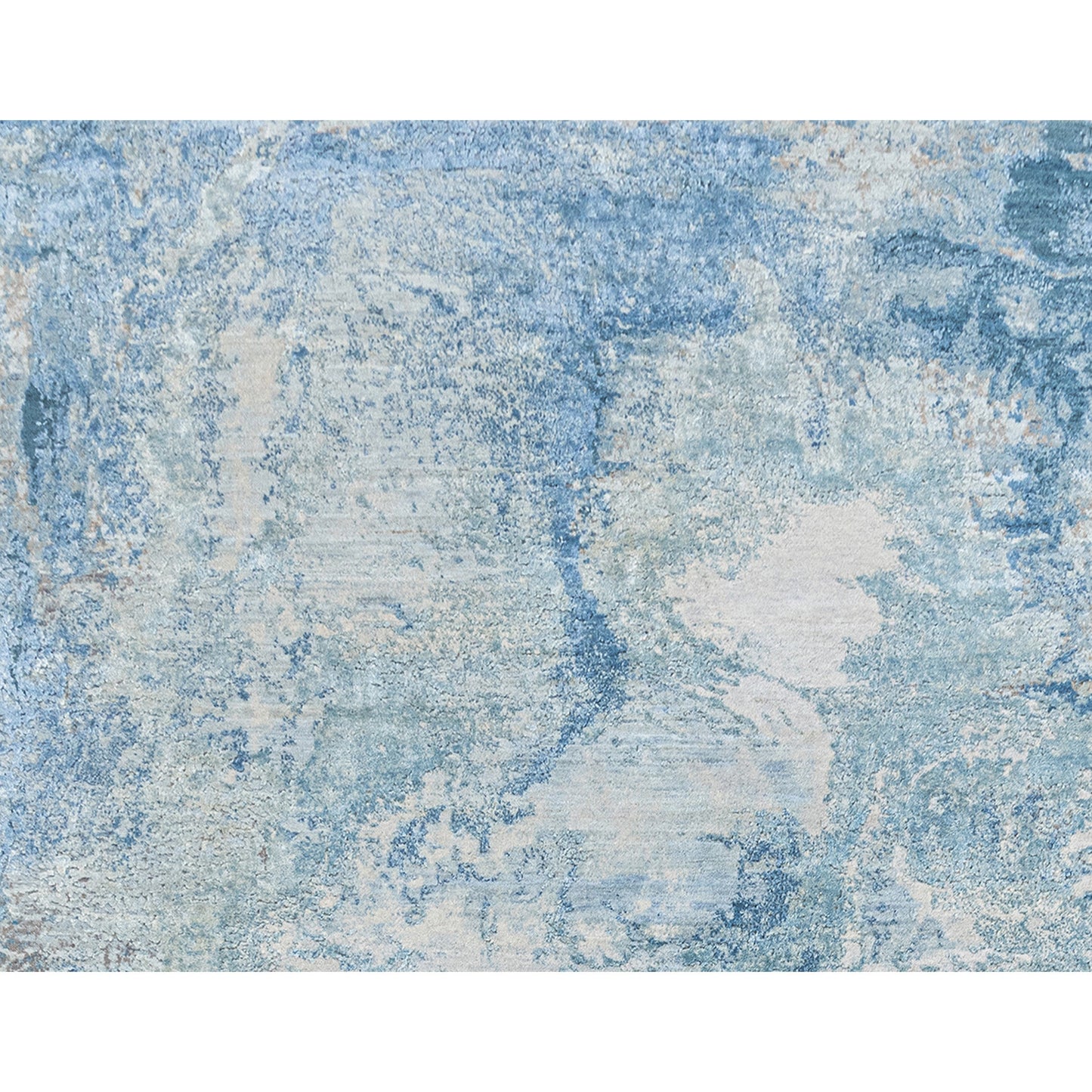 CANVAS ART W/ SILK J1063 SILVER / BLUE