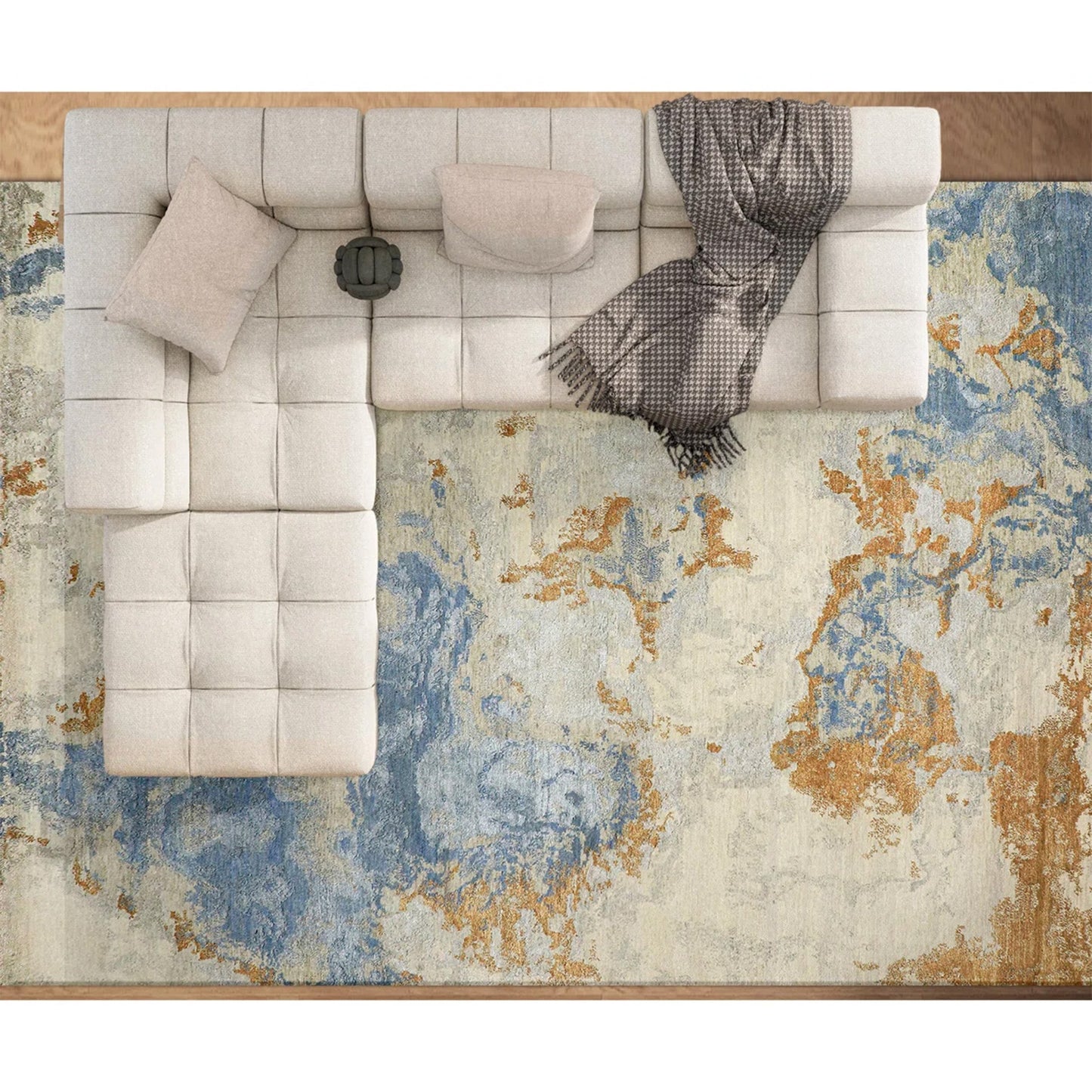 CANVAS ART W/ SILK J1064 BEIGE / CORAL
