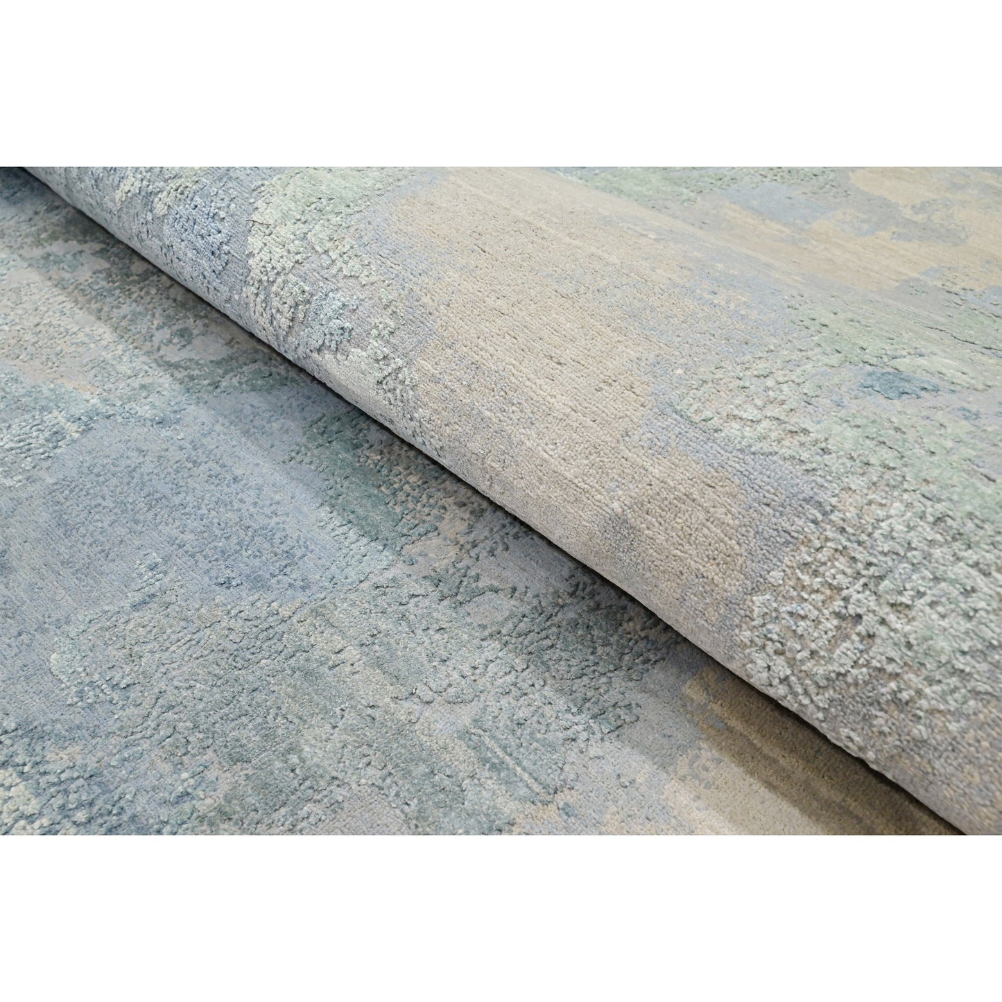 CANVAS ART W/ SILK J1064 BLUE / MULTI