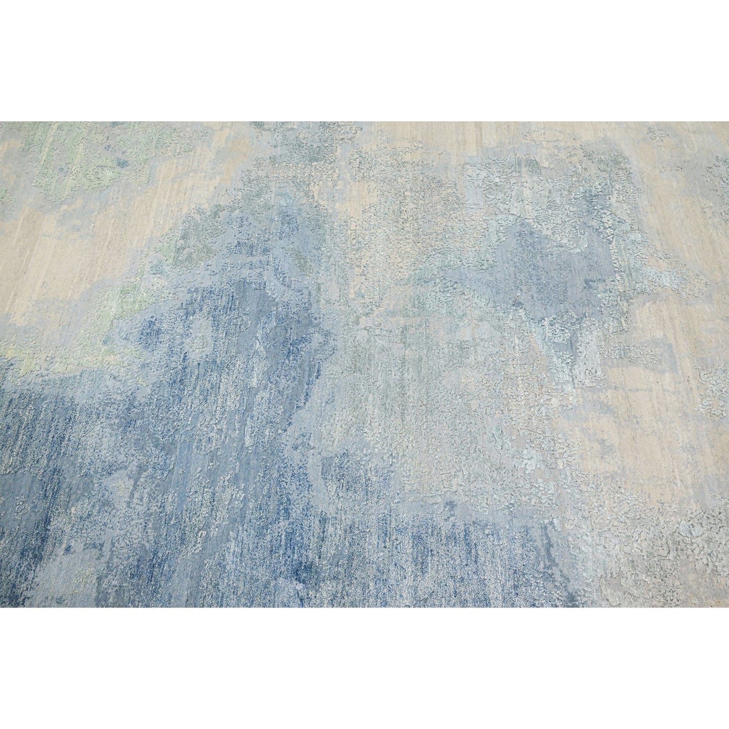 CANVAS ART W/ SILK J1064 BLUE / MULTI