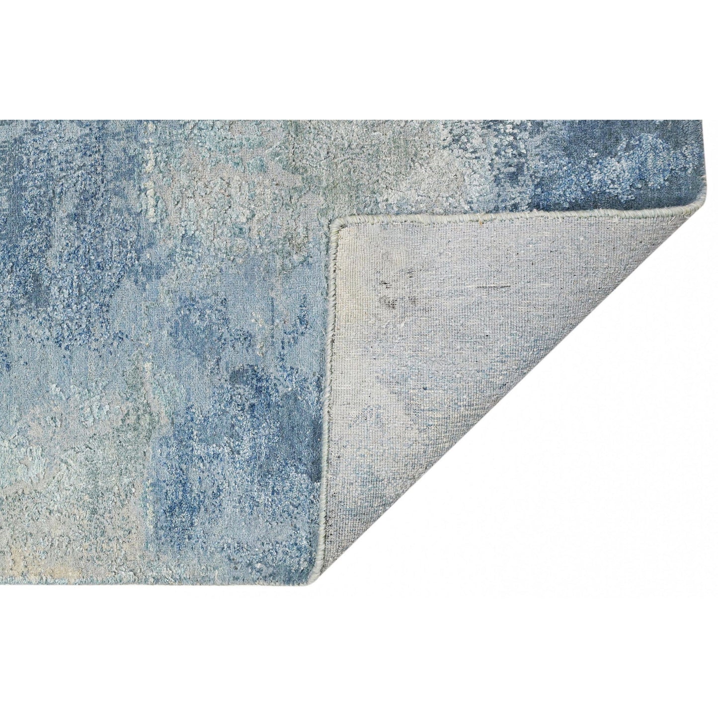 CANVAS ART W/ SILK J1064 IVORY / LIGHT BLUE