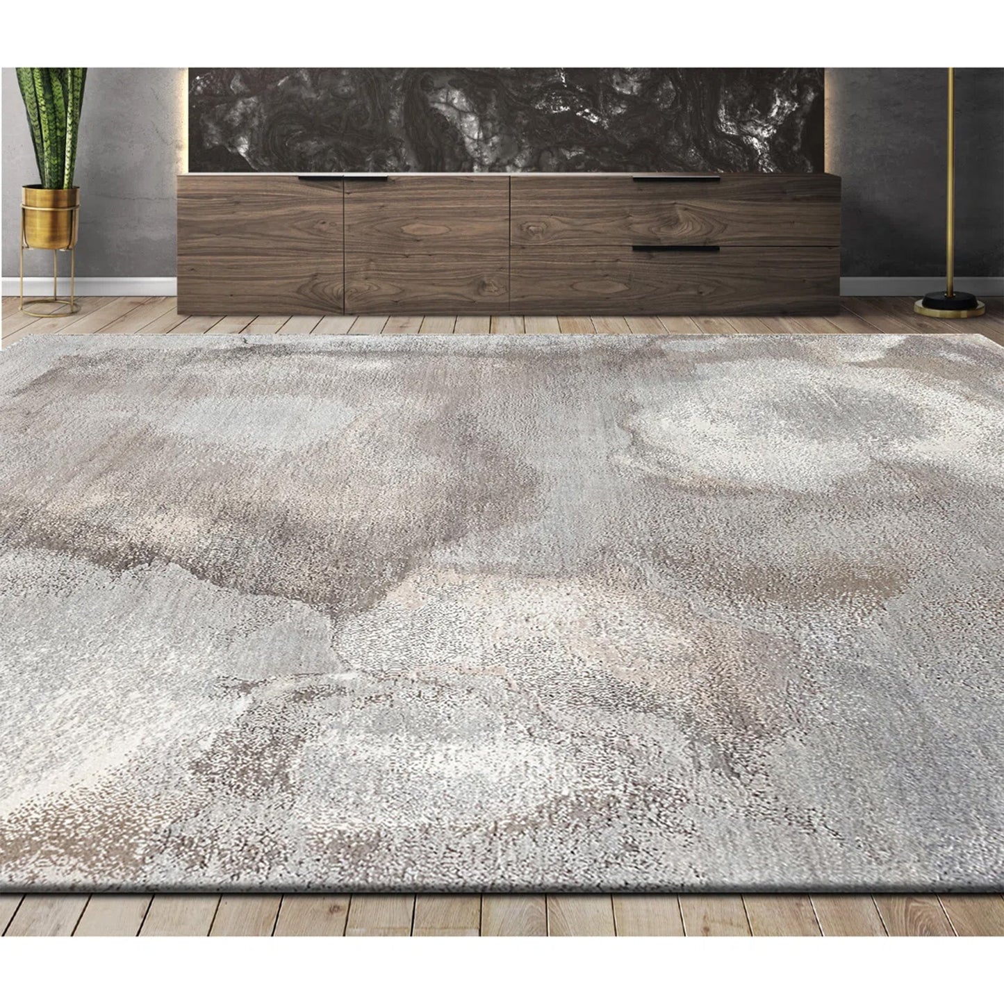 CANVAS ART W/ SILK J1066 BEIGE / SILVER