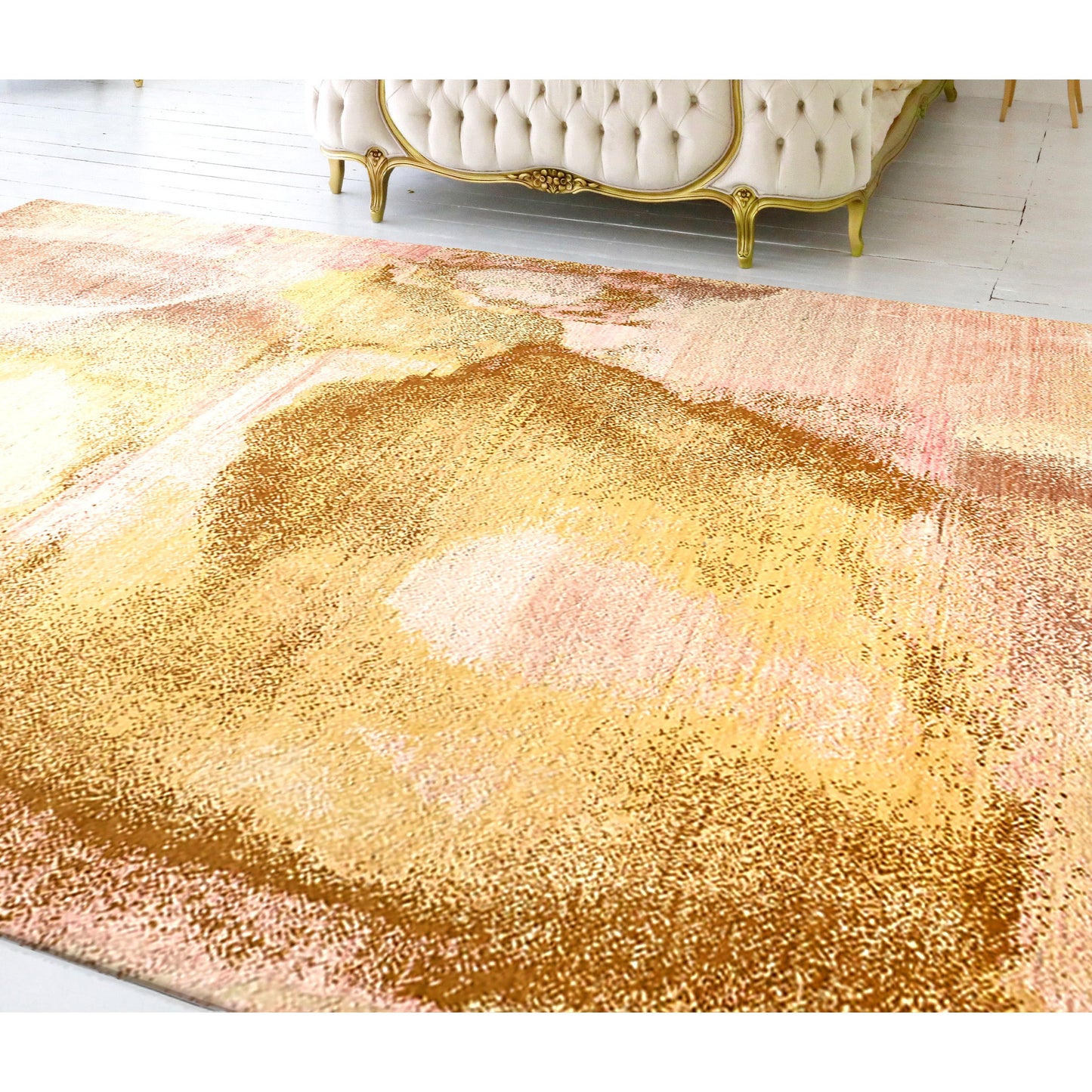 CANVAS ART W/ SILK J1066 PINK / GOLD