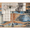 CANVAS ART W/ SILK J1070 LIGHT BLUE / RUST