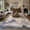 CANVAS ART W / SILK J1071 BEIGE / BLUE