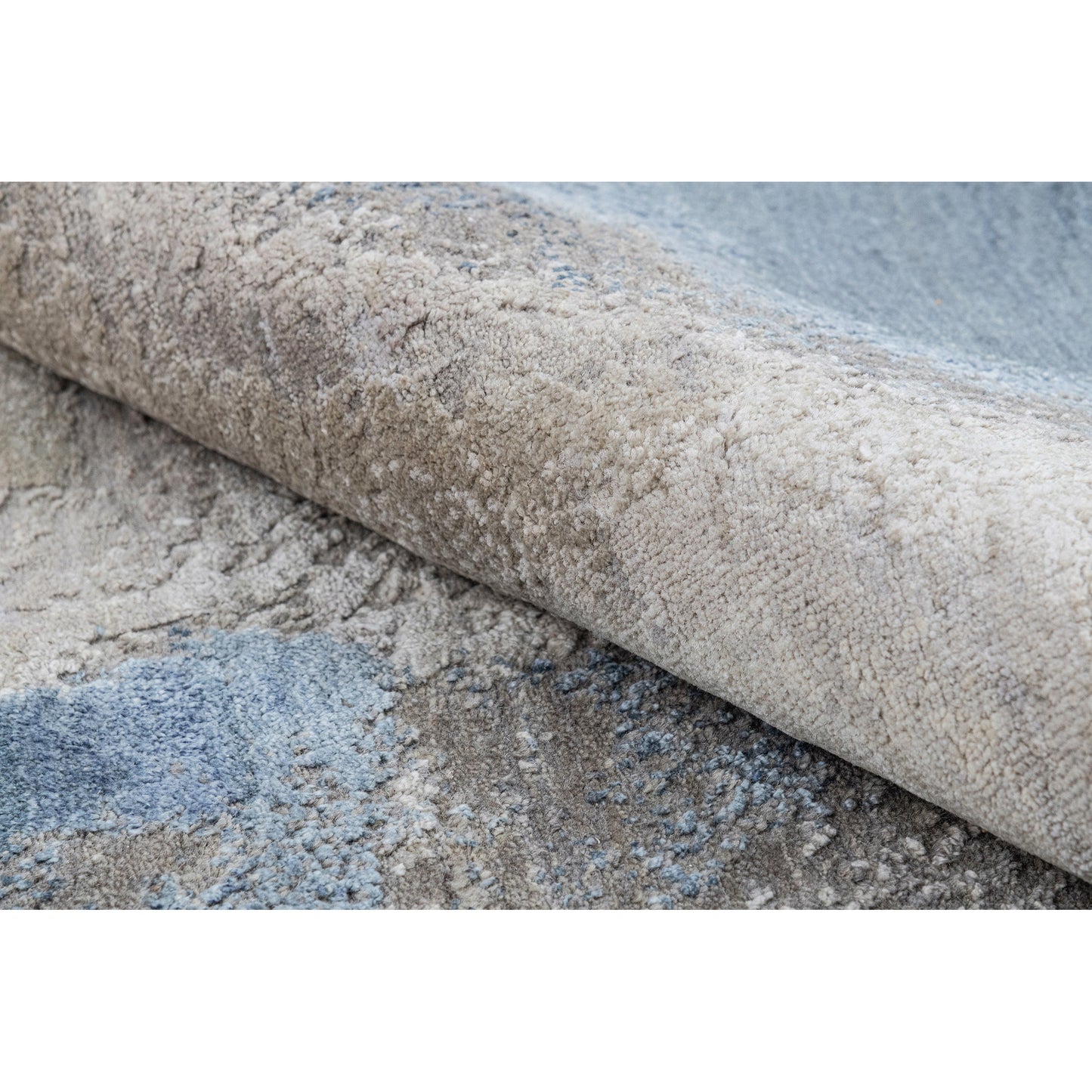 CANVAS ART W / SILK J1071 BEIGE / BLUE