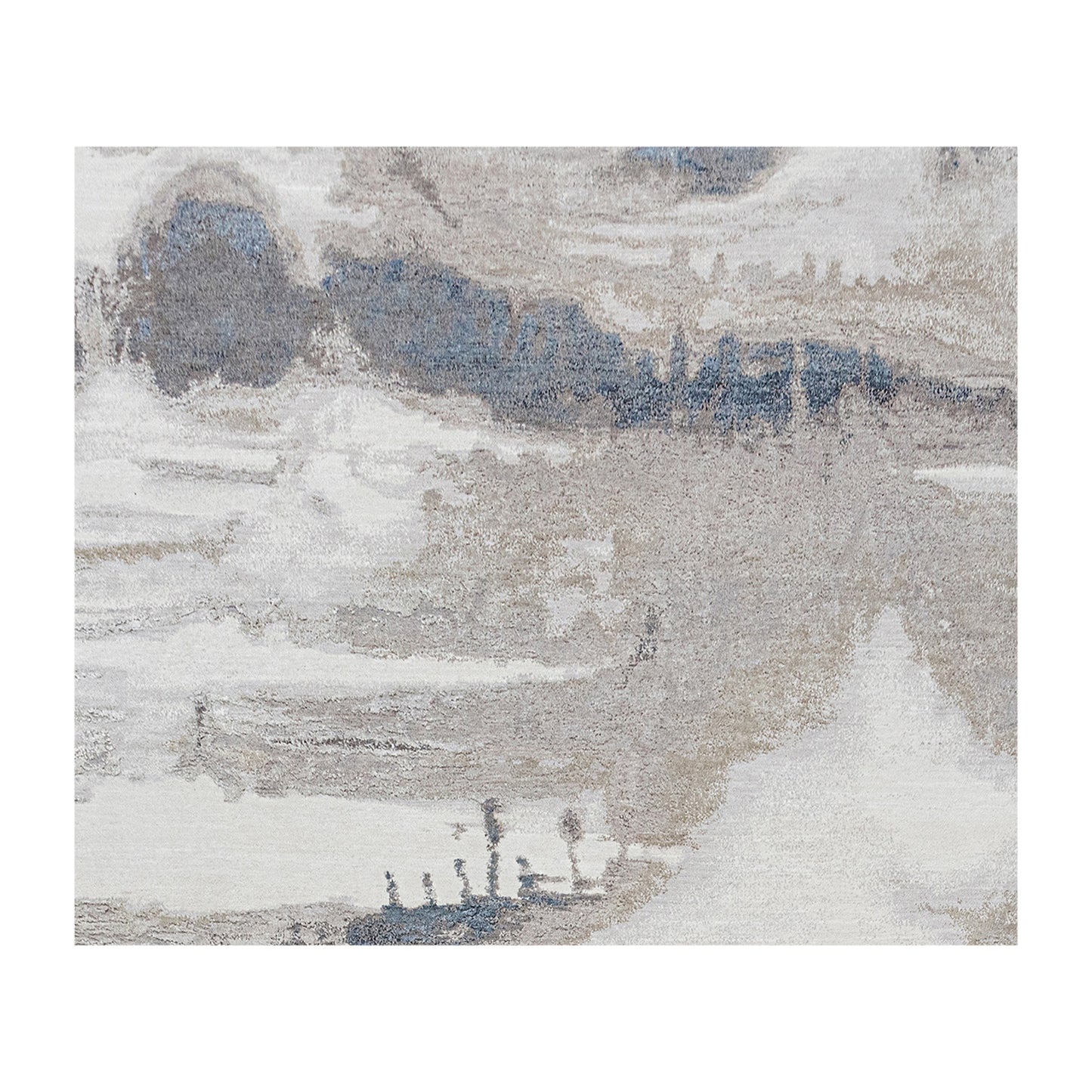 CANVAS ART W / SILK J1071 BEIGE / BLUE