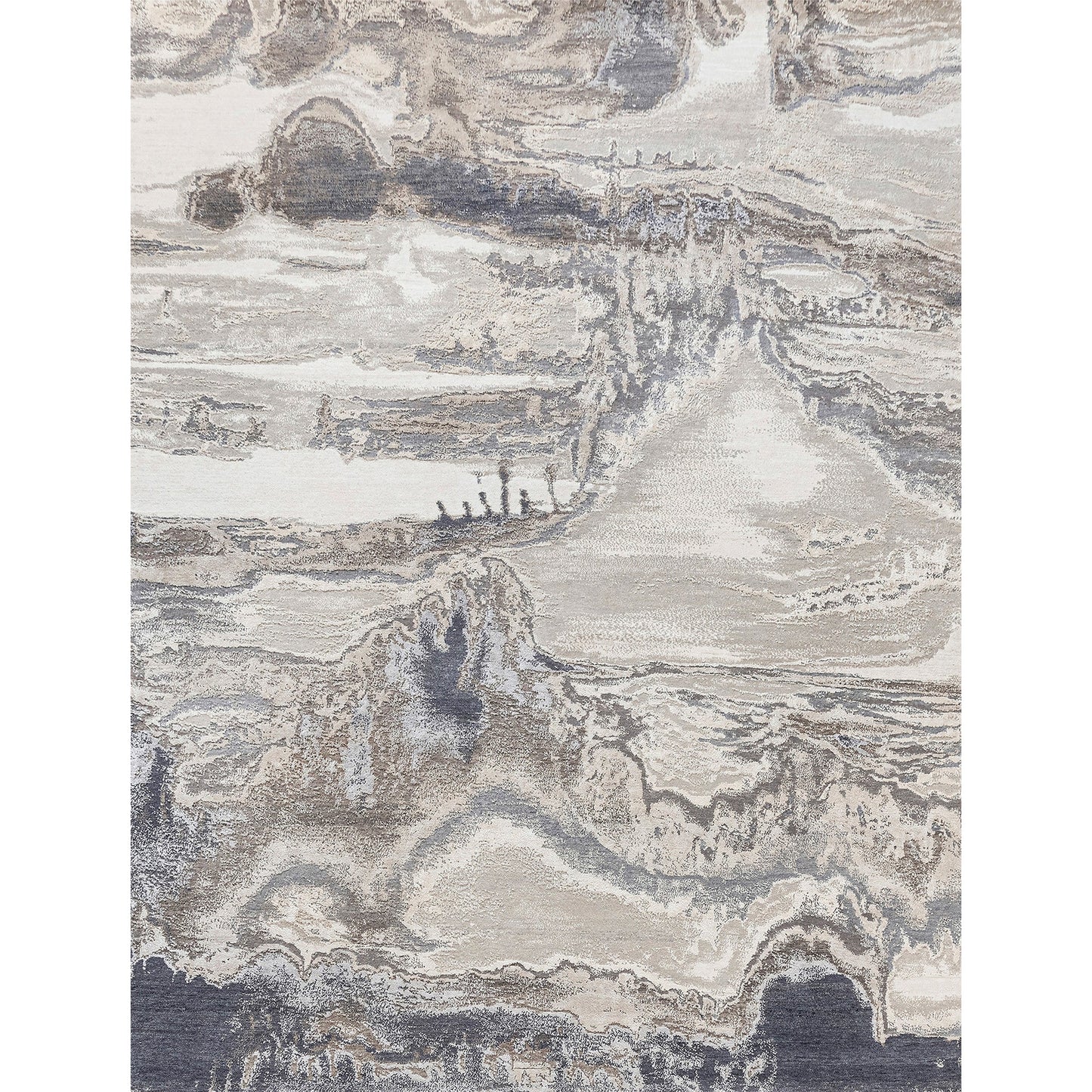 CANVAS ART W/ SILK J1071 BEIGE / DARK GREY