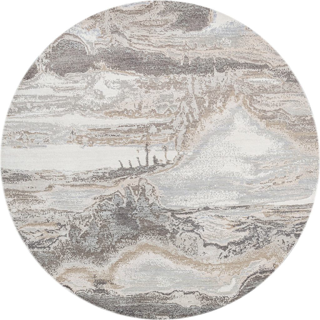 CANVAS ART W / SILK J1071 BEIGE / GREY