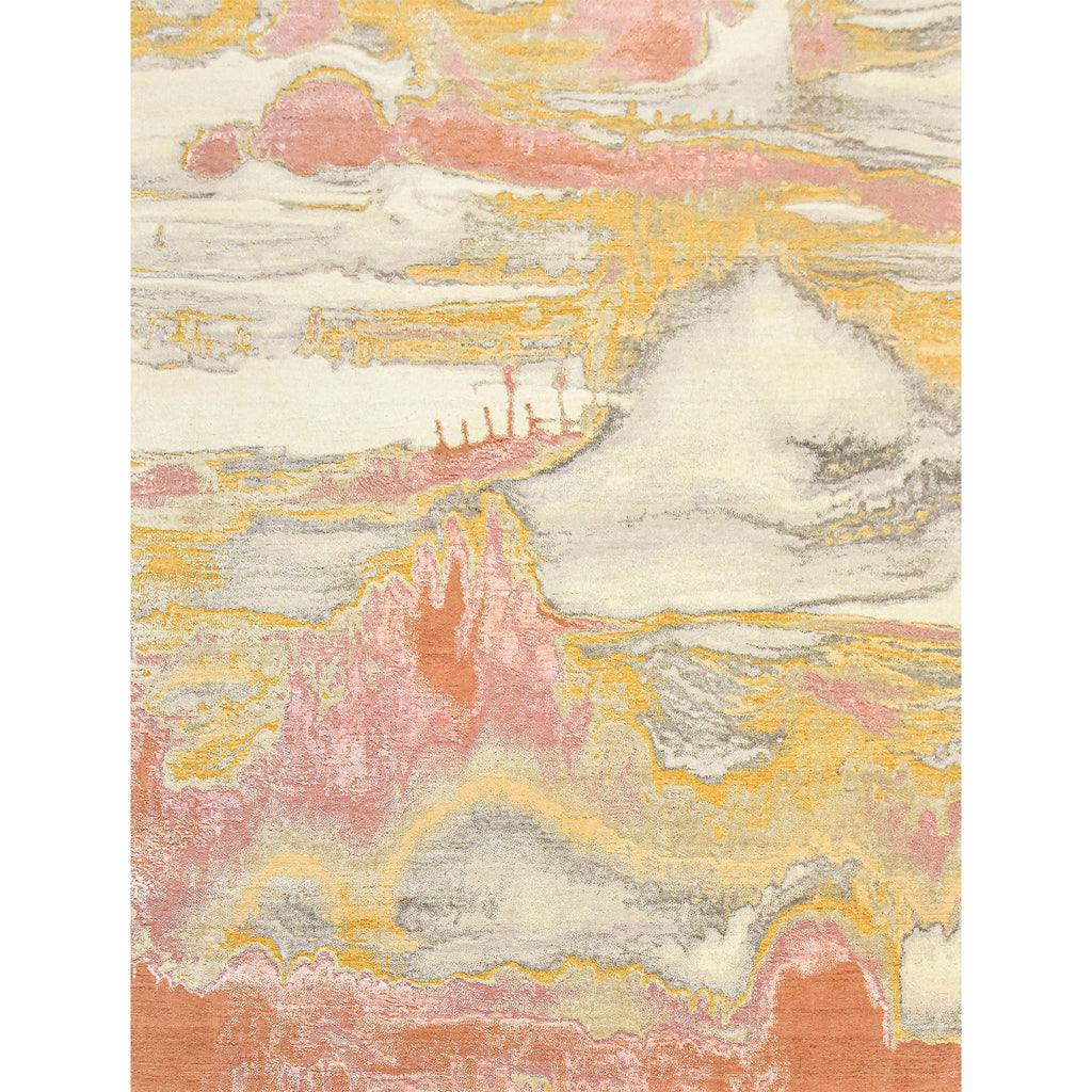 CANVAS ART W/ SILK J1071 PEACH / GOLD