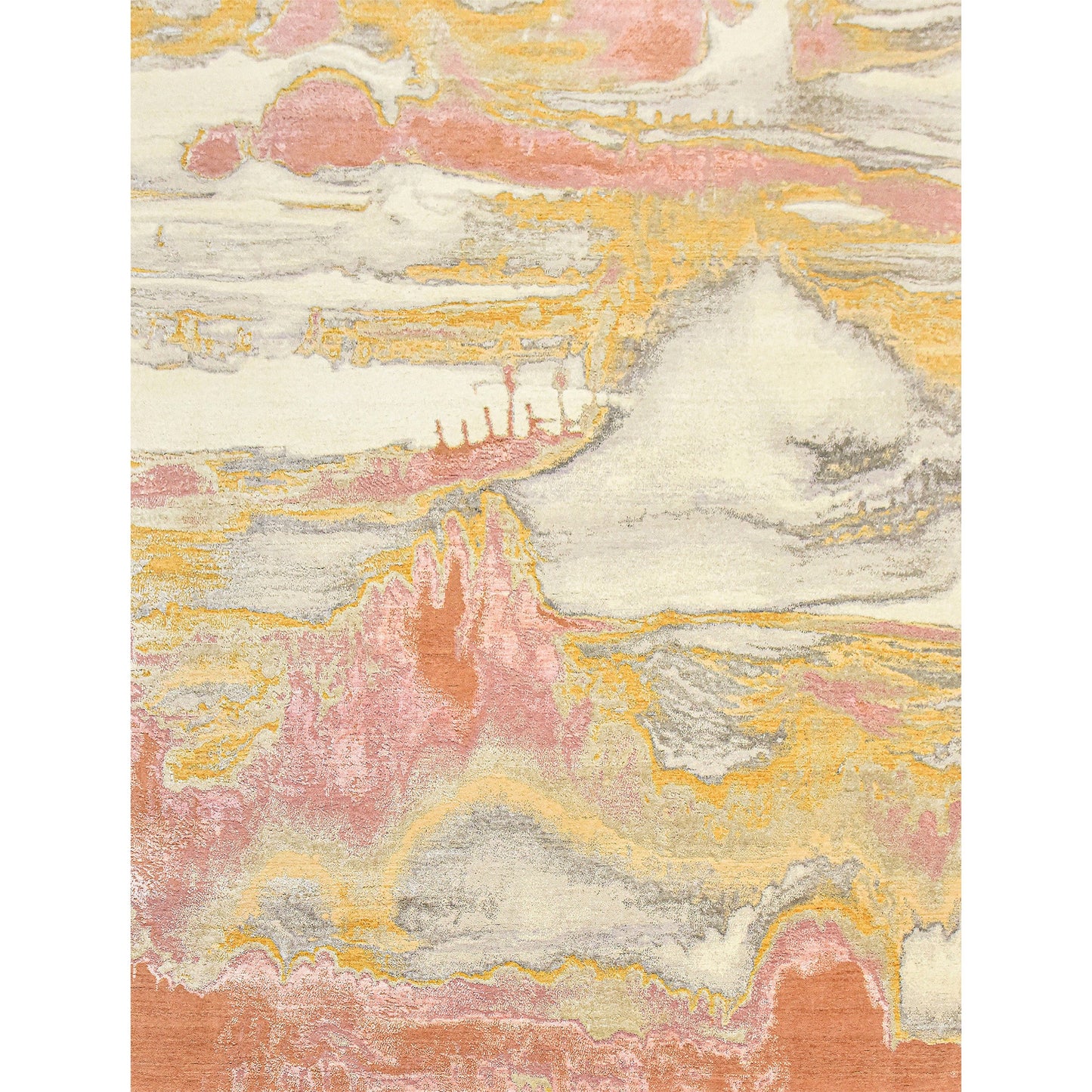 CANVAS ART W/ SILK J1071 PEACH / GOLD