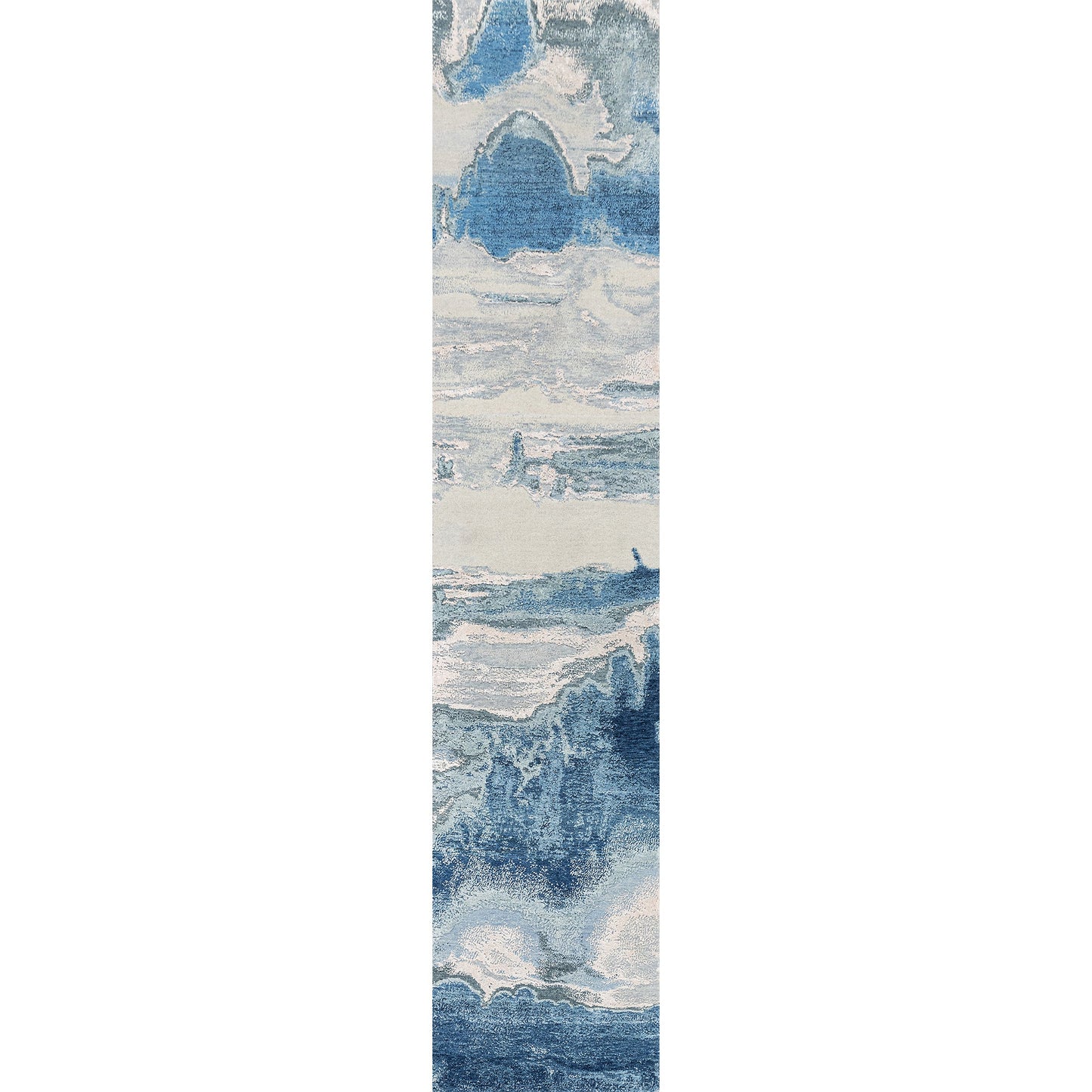 CANVAS ART W/ SILK J1071 SILVER / BLUE