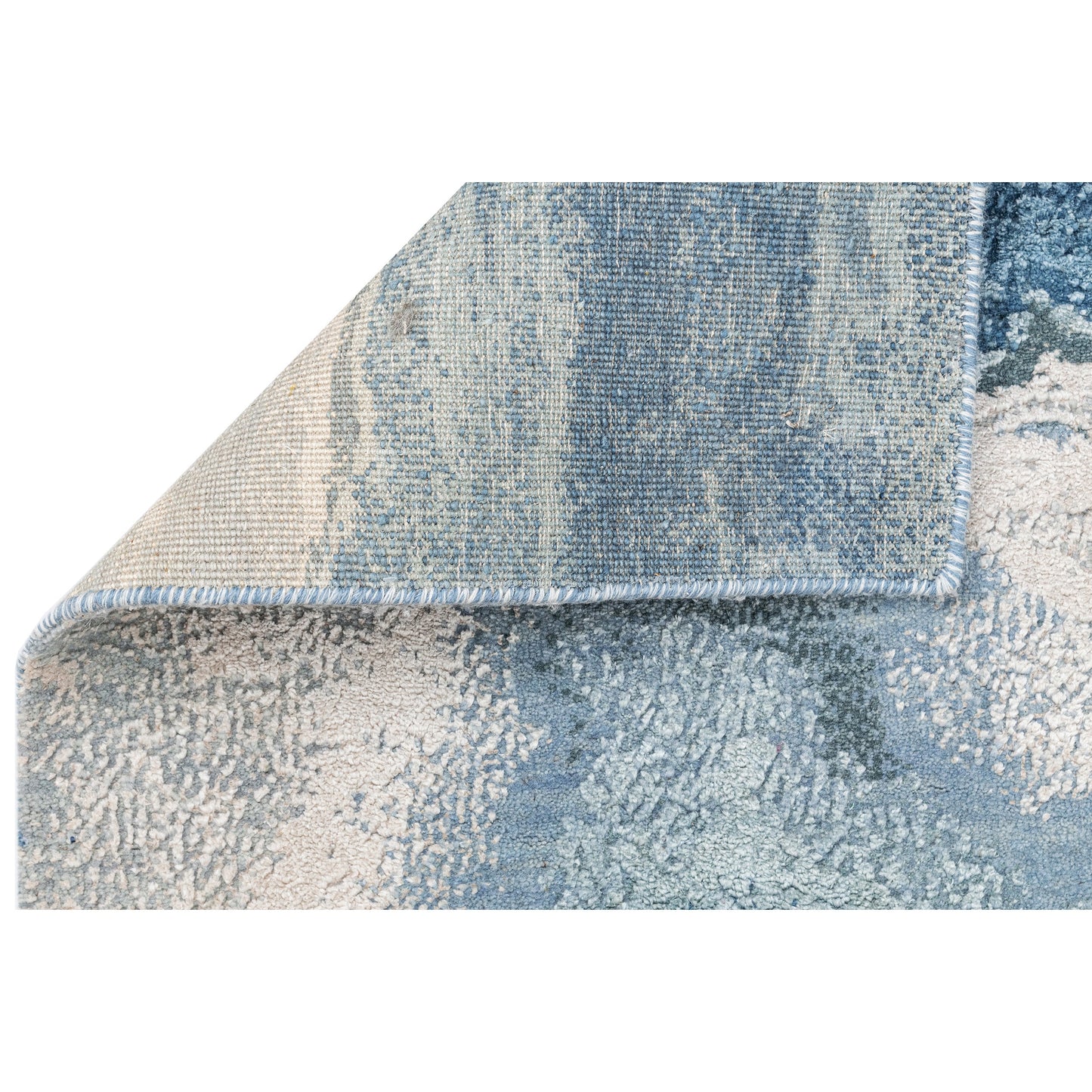 CANVAS ART W/ SILK J1071 SILVER / BLUE